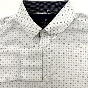 Construct 4 Way Stretch Mens Medium Slim Fit Performance Geometric Button Down